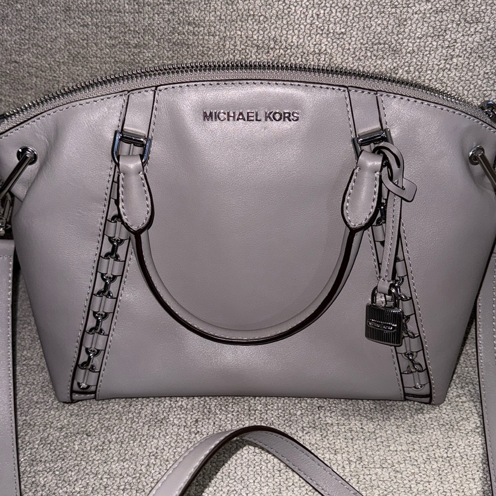 Michael Kors grey leather crossbody